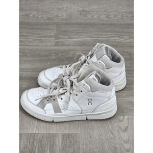 On The Roger Clubhouse Mid Sneaker Shoes Women's Size 7.5 Cloud White High Top‎